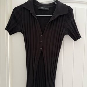 Lioness Black Ribbed Top